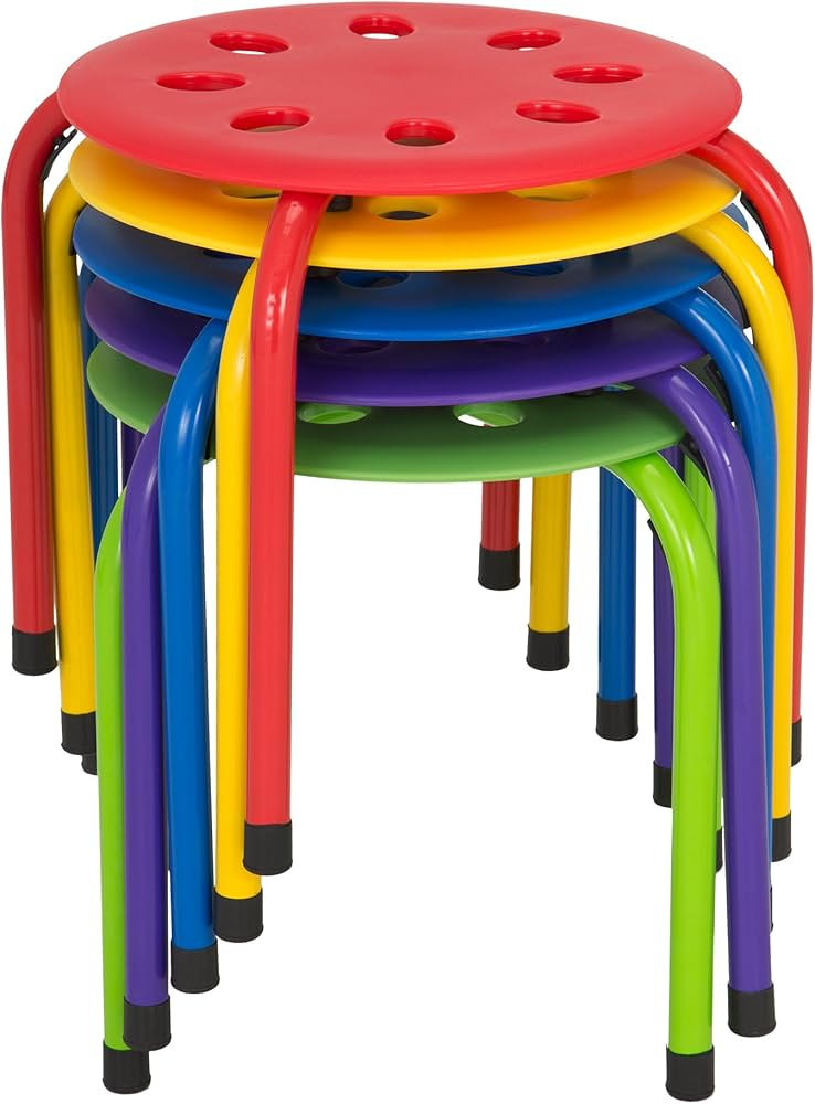 Norwood Commercial Furniture Daycare Stacking Stools for Kids, 12" Children's Portable Nesting Of... | Amazon (US)