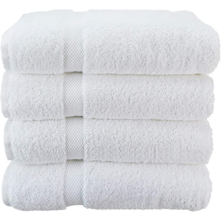 Wealuxe Cotton Bath Towels, Soft and Absorbent Hotel Towel, 27x52, 4 Pack, White | Walmart (US)