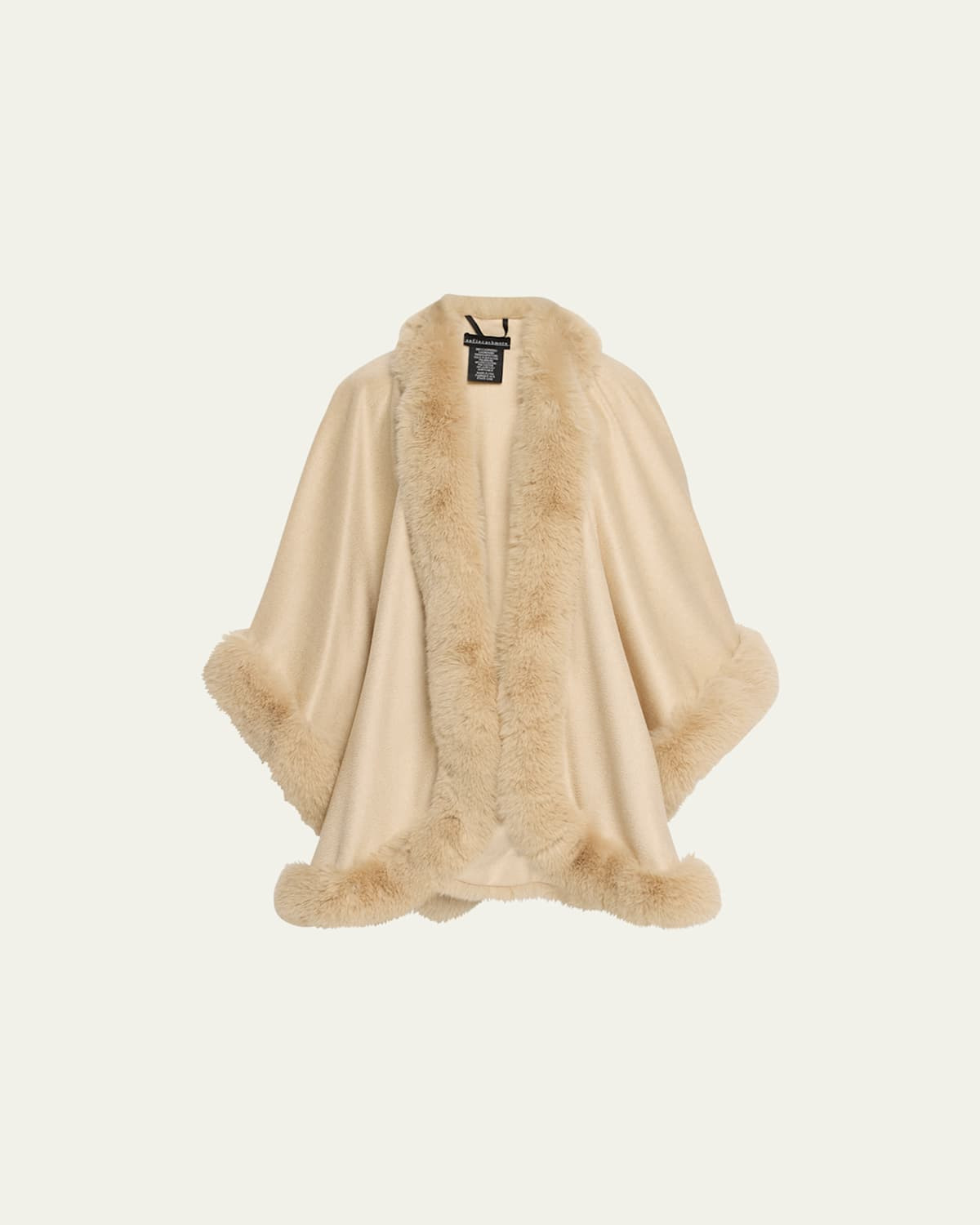 Cashmere Cape With Faux Fur Trim | Bergdorf Goodman