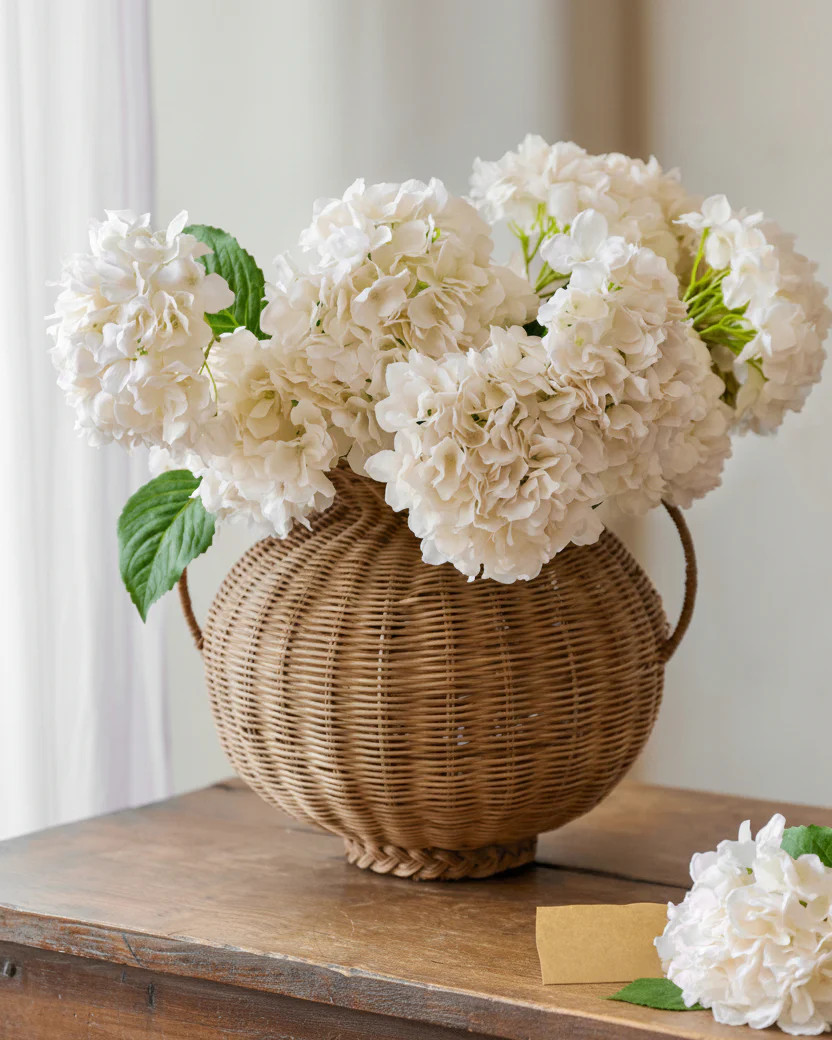 Remi Vase Cream Hydrangea Bundle | Magnolia