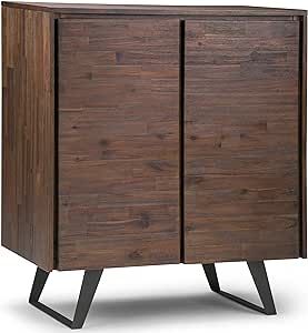 SIMPLIHOME Lowry SOLID WOOD 39 inch Wide Modern Industrial Medium Storage Cabinet in Distressed C... | Amazon (US)