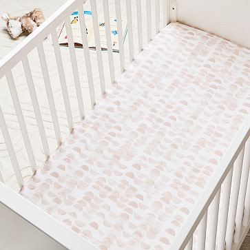 Organic Half Moon Crib Fitted Sheet - Rosette | West Elm (US)