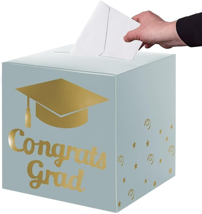 Graduation Card Box Holder, Congrats Grad Foldable Cardboard Decorations Box for Graduation Party... | Amazon (US)
