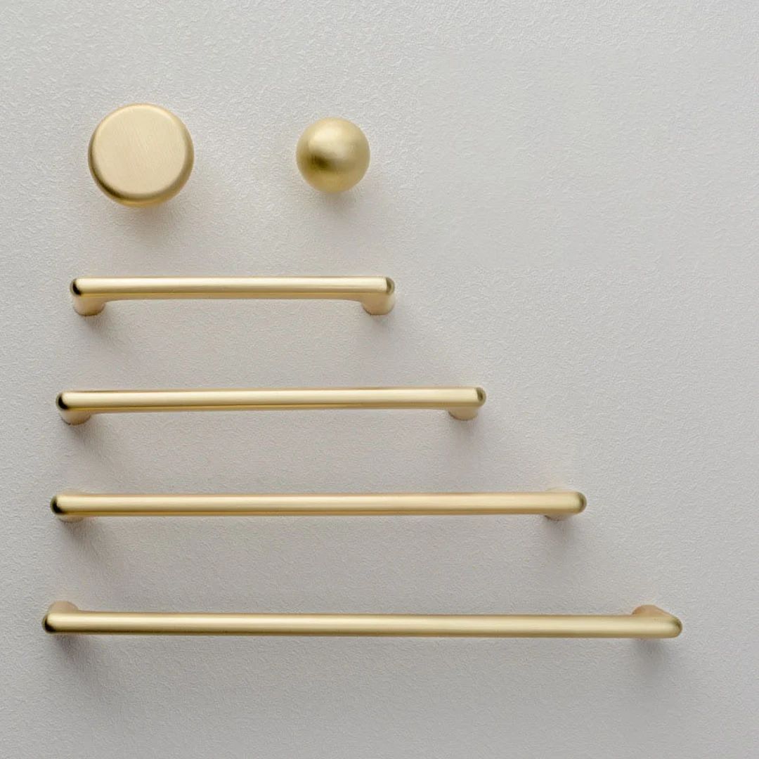 Slender Metallic  Gold  handles pulls knobs for Cabinet Round knob  Modern Drawer Knob wardrobe h... | Etsy (US)