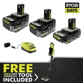 ONE+ 18V HIGH PERFORMANCE Kit w/ (2) 4.0 Ah Batteries, 2.0 Ah Battery, Charger, & FREE ONE+ HP Br... | The Home Depot