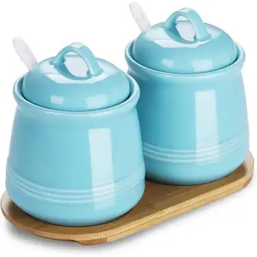 1/2/3pcs, Pot À Sucre En Céramique, Pot À Épices Avec Plateau, Cuillère Et Couvercle, Pot De... | Temu Affiliate Program