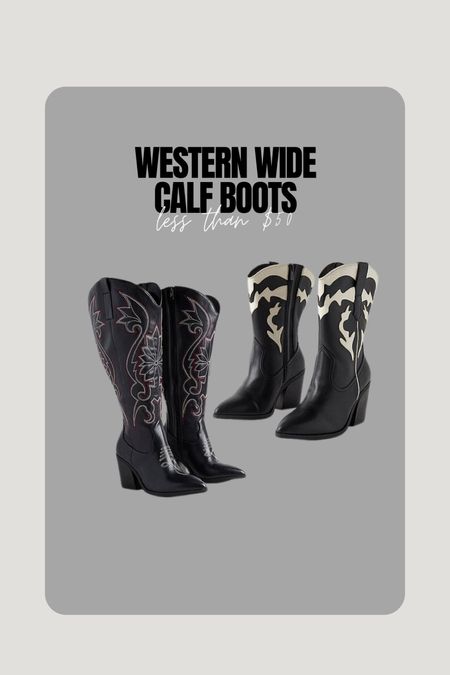 Western wide calf boots less than $50! 

#LTKfindsunder50 #LTKSeasonal #LTKshoecrush