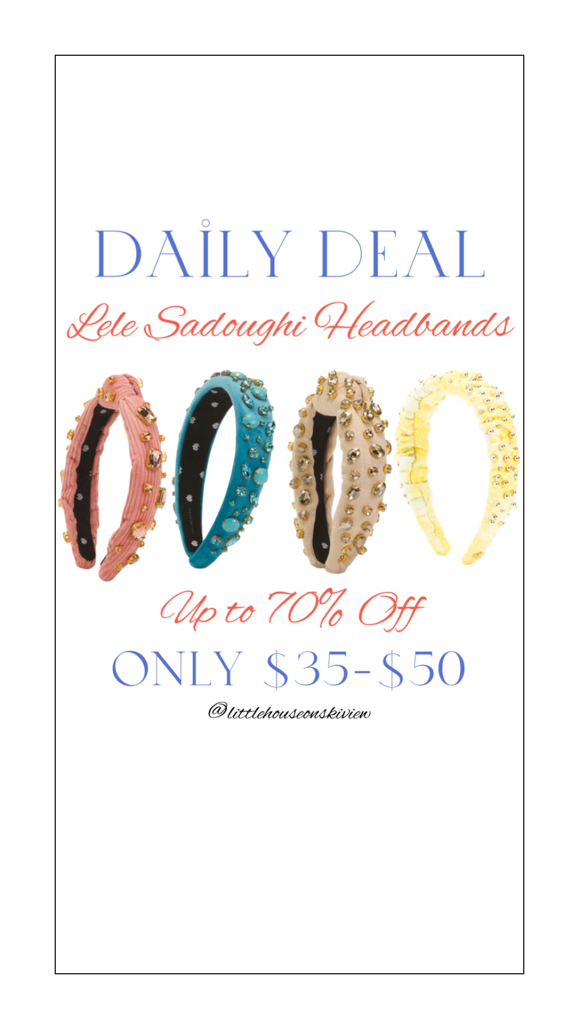 Daily Deal! Lele Sadoughi headbands up to 70% off! 

#LTKSaleAlert #LTKFindsUnder100 #LTKStyleTip