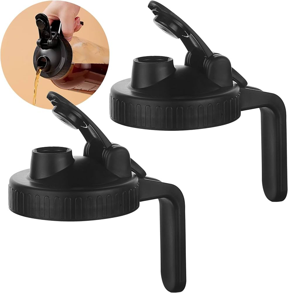 Mason Jar Pour Spout Lid for Wide Mouth Mason Jars, Mason Jar Pitcher Flip Cap Airtight Handle Li... | Amazon (US)