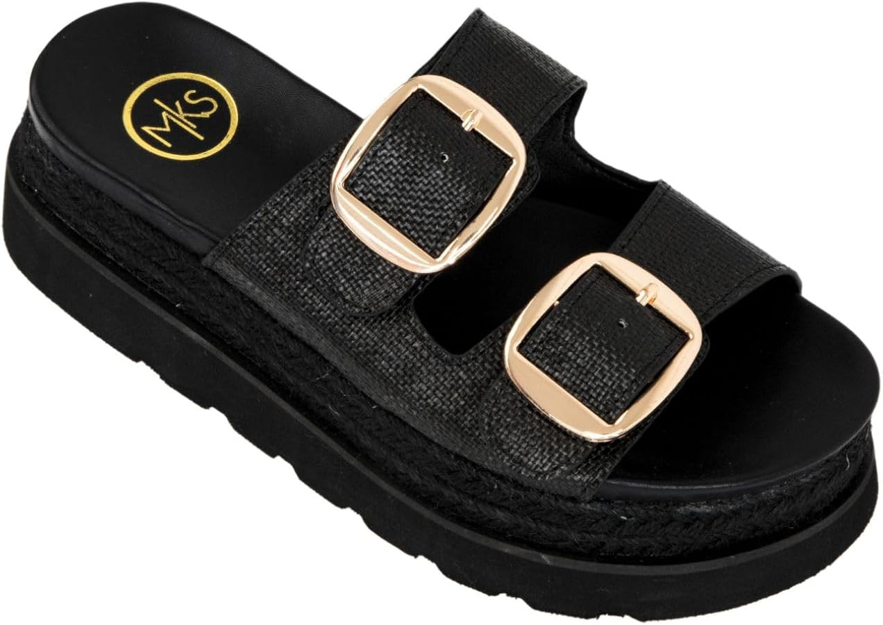 Maker's Shoes - MONIQUE Platform Slide Sandals, Double Buckle Design, Espadrille Platform | Amazon (US)