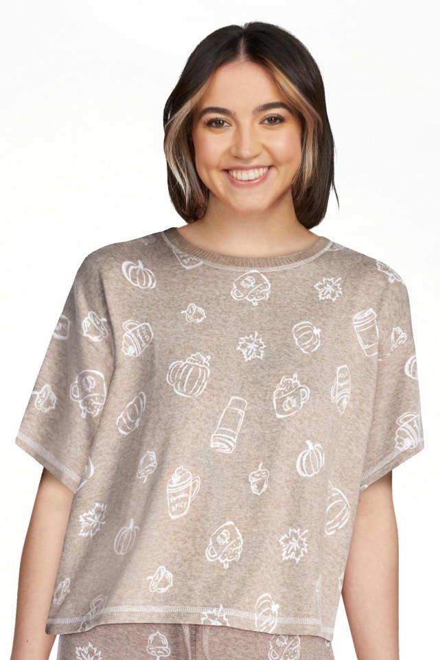 Way to Celebrate Women's Hacci Knit Short Sleeve Sleep Top, Sizes XS to 3X | Walmart (US)