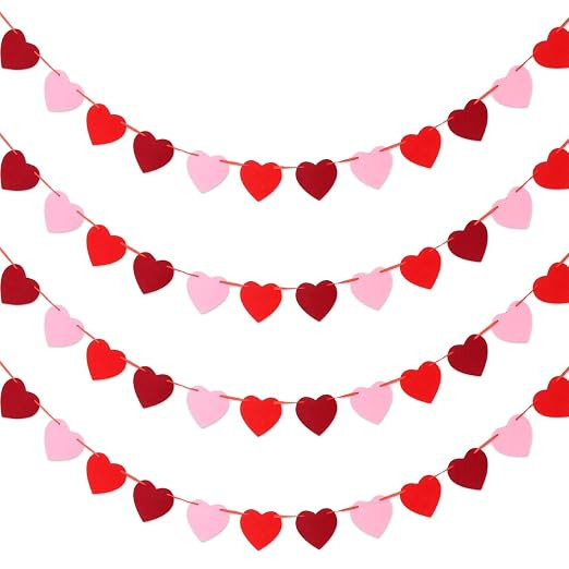 Felt Heart Garland Banner - NO DIY - Valentines Day Banner Decor -Valentines Decorations - Annive... | Amazon (CA)