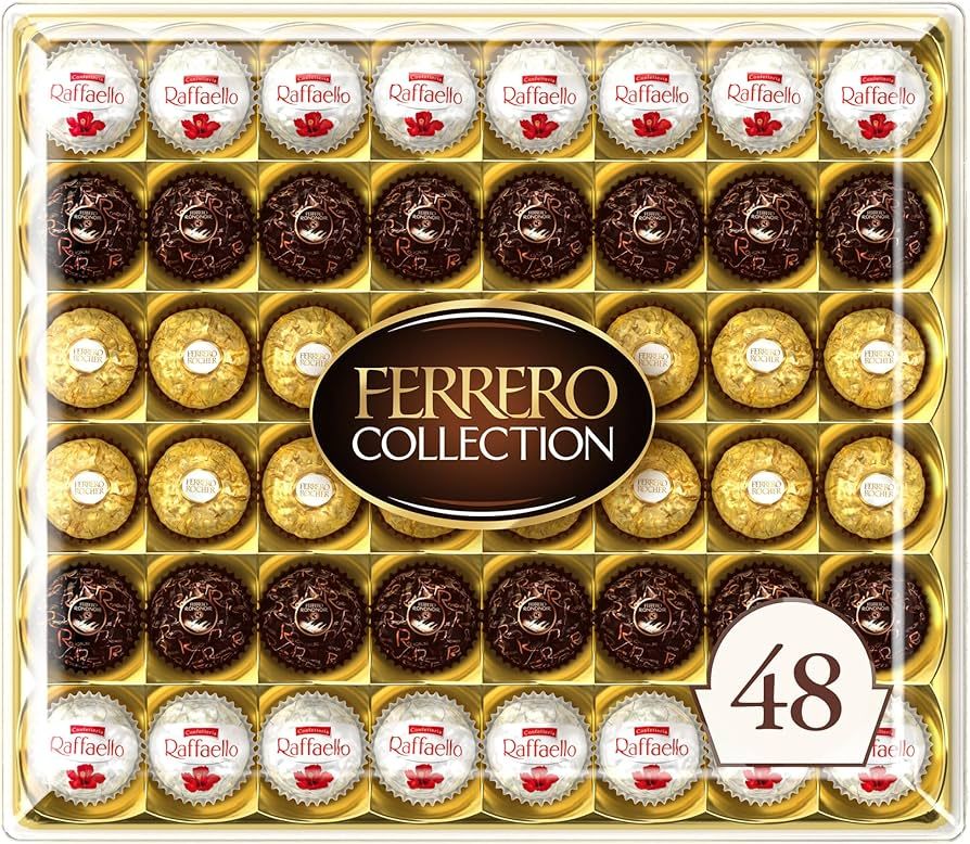 Ferrero Collection, 48 Count, Premium Gourmet Assorted Hazelnut Milk Chocolate, Dark Chocolate an... | Amazon (US)