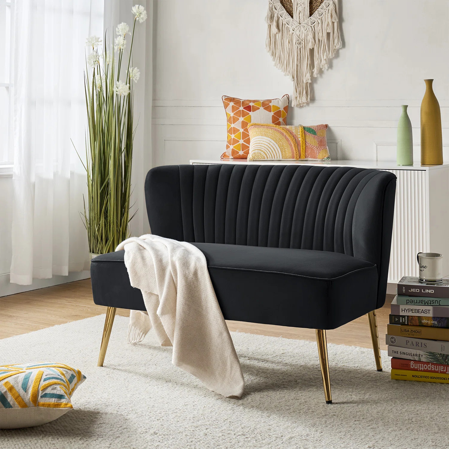 Euclid 47" Velvet 2-Seat Armless Loveseat | Wayfair North America
