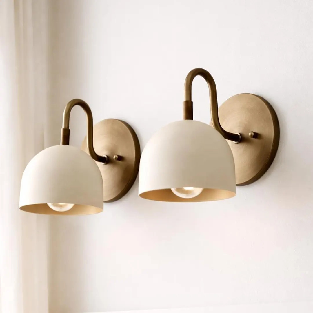 Modern Brass Bowl Wall Sconce \u2013 Handmade Dome Shade Light Fixture for Bedroom, Hallway & Liv... | Etsy (Global)