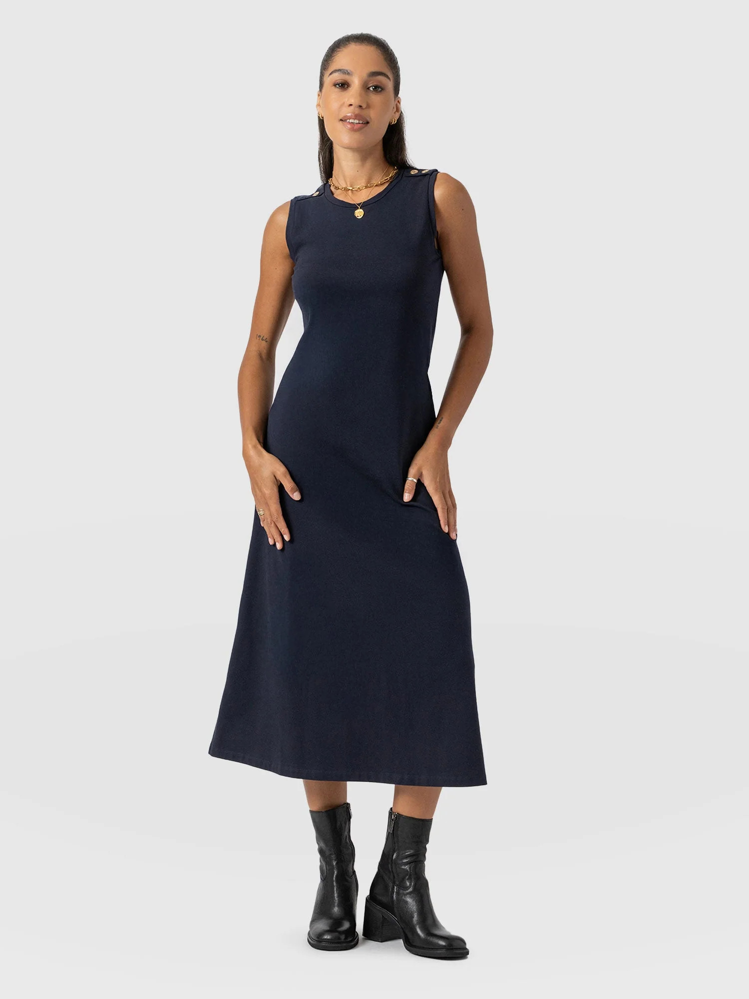 Sleeveless Runway Maxi Dress - Navy | Saint + Sofia