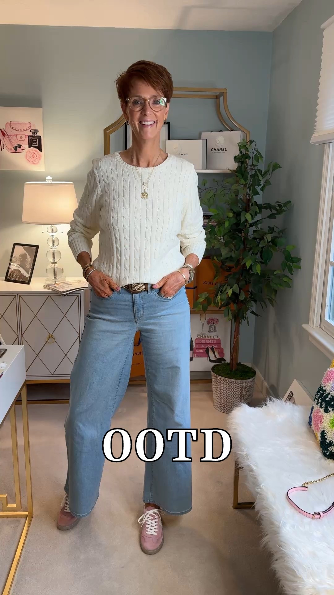 Hi friend! 👋 Thanks for your support! I’m so glad you’re here!
If you're tall, over 40, or just tired of fashion that doesn’t fit your life, you’re in the right place. I share
classic, elevated outfit formulas that actually work on tall women (I’m 6’1” for reference!) and help you feel
confident getting dressed again.
I am your resource for timeless, elevated fashion for women over 40 (and tall women)
Age: 55
Height: 6’1”
Tops: S/M
Bottoms: 8/10
Dresses: 8/M

Sizing for this video : 

White Cable Knit Amazon Sweater: Large
Levi’s 318 Wide Leg Jeans: 30

Over 50 fashion, tall fashion, workwear, everyday outfits, timeless outfits, Classic Outfits, OOTD, spring outfit, spring sweater, lightweight sweater, Levi’s, denim pants, everyday sneakers, classic style, timeless style, brunch ootd 

#LTKStyleTip #LTKSeasonal