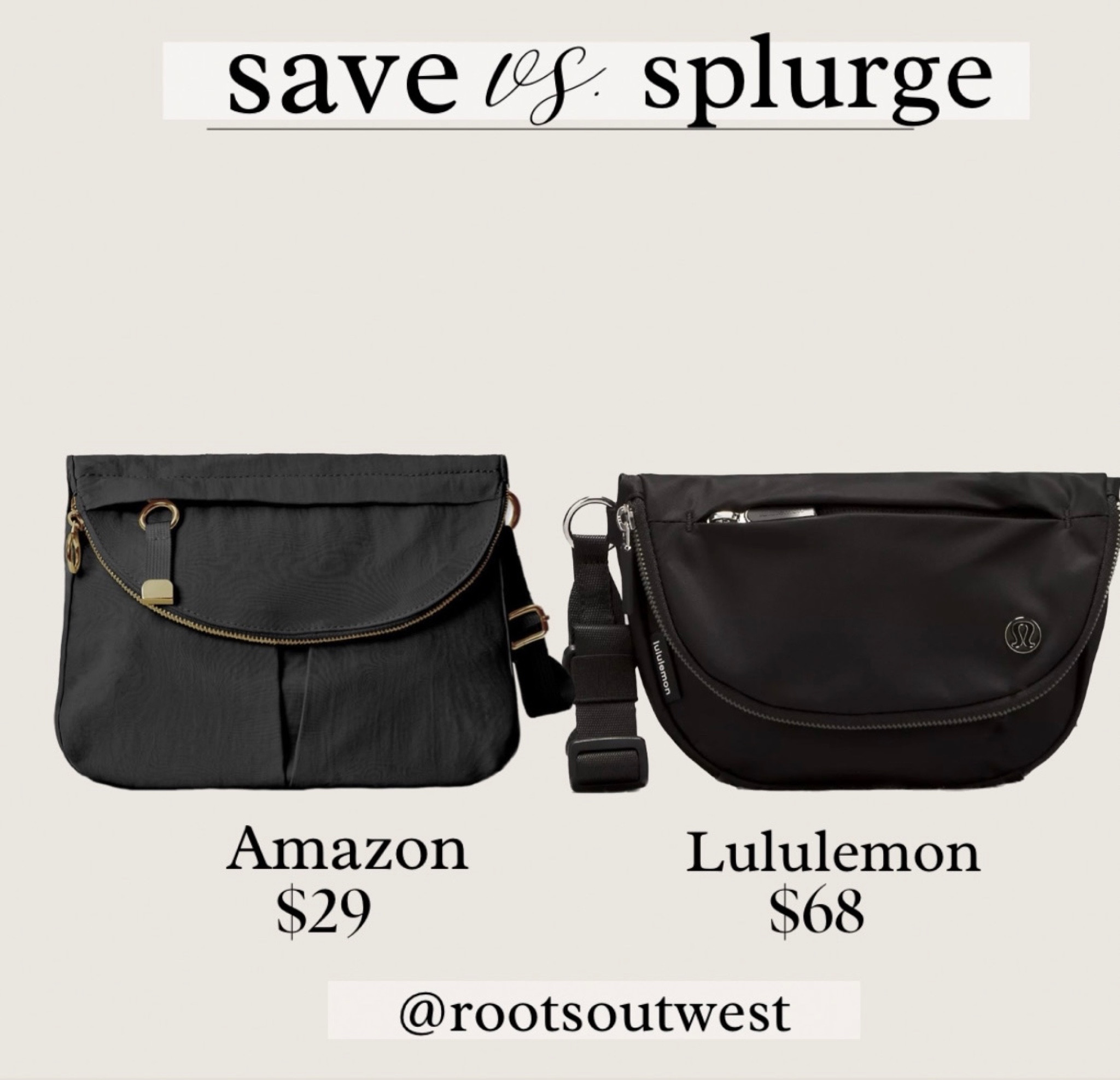 Lululemon Festival Crossbody Bag - save vs. splurge. Amazon crossbody bag in a similar design. 

Travel bag, on the go bag, concert festival bag, lululemon dupe, amazon look for less 

#LTKparties #LTKtravel #LTKstyletip