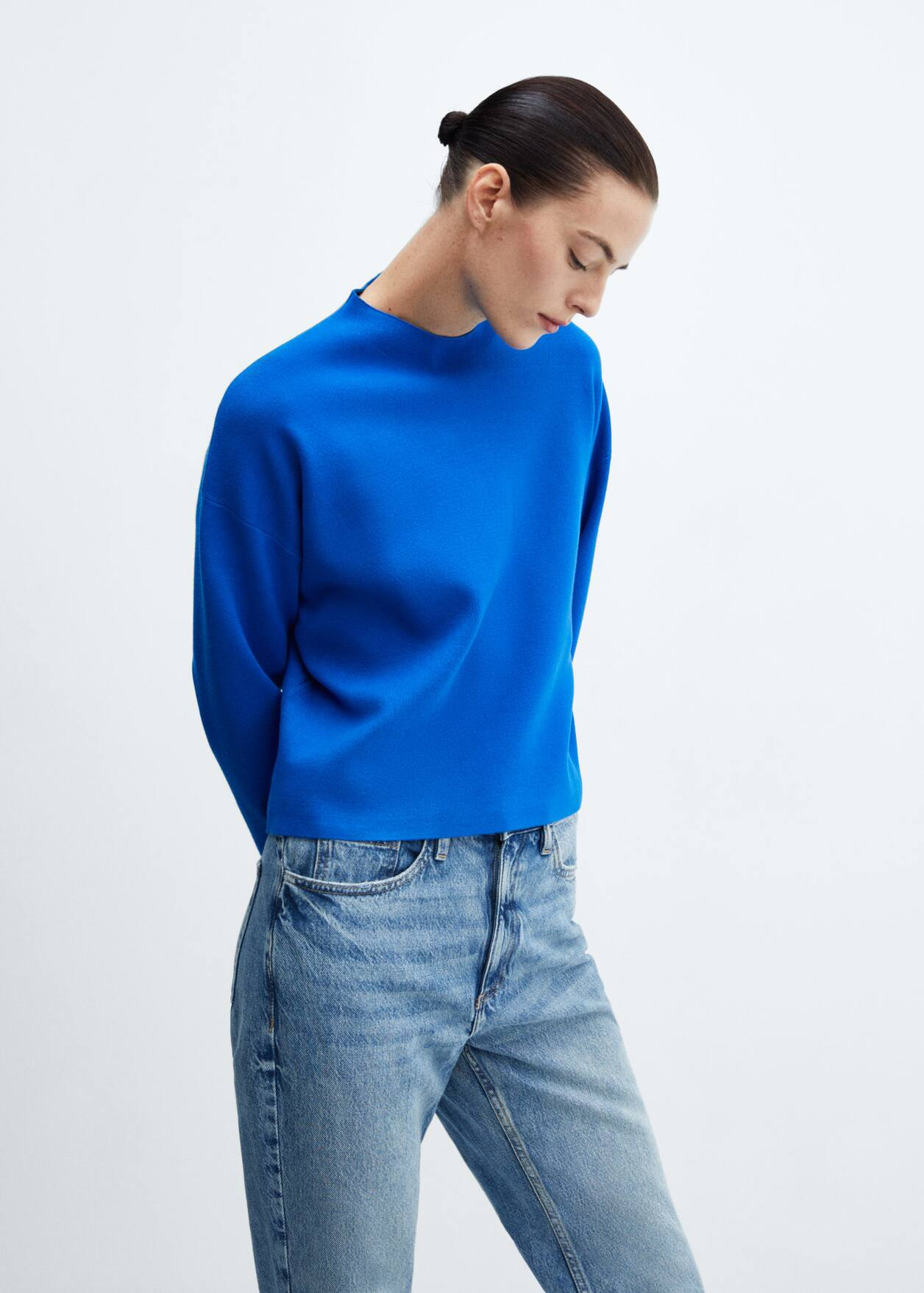Perkins neck knitted sweater -  Women | Mango USA | MANGO (US)