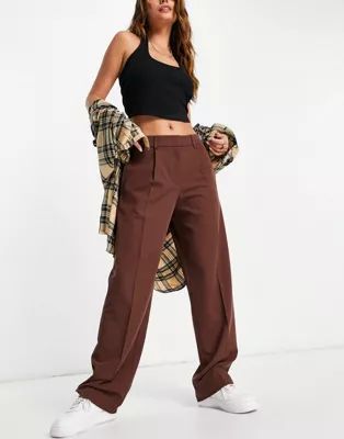 ASOS DESIGN everyday boy slouch pants in chocolate | ASOS (Global)