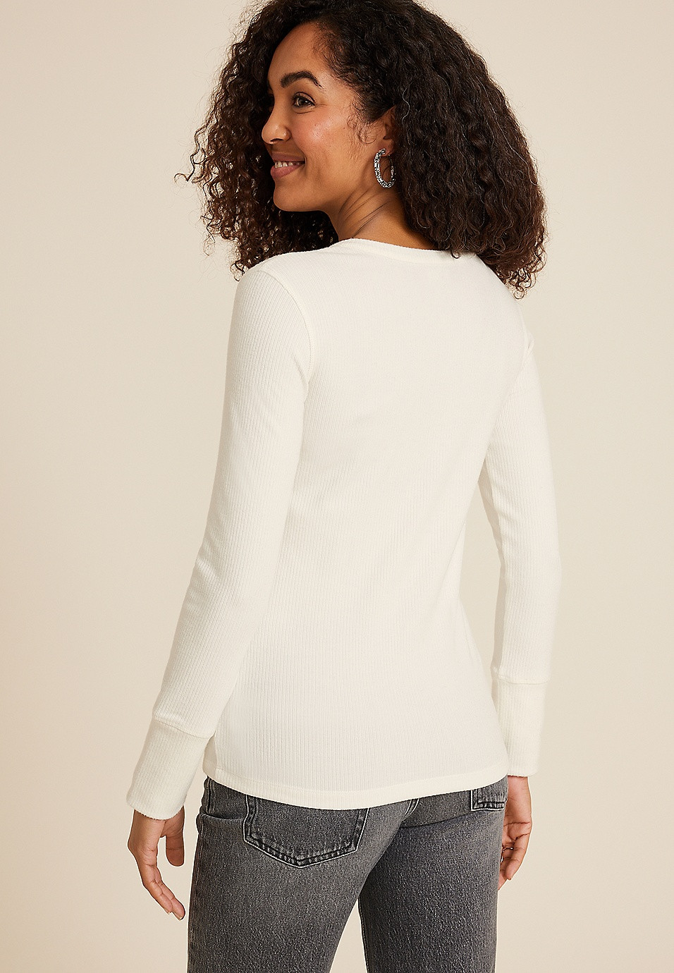 Softest Split Neck Henley Thermal Tee | Maurices