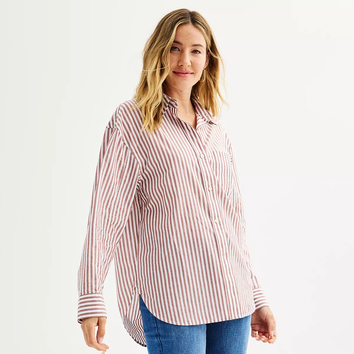 Women's Sonoma Goods For Life® Oversized Boyfriend Shirt | Kohl's