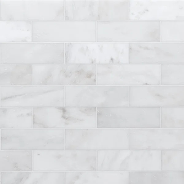 Arabescato Carrara 4" x 12" Honed Marble Floor and Wall Tile | Wayfair North America