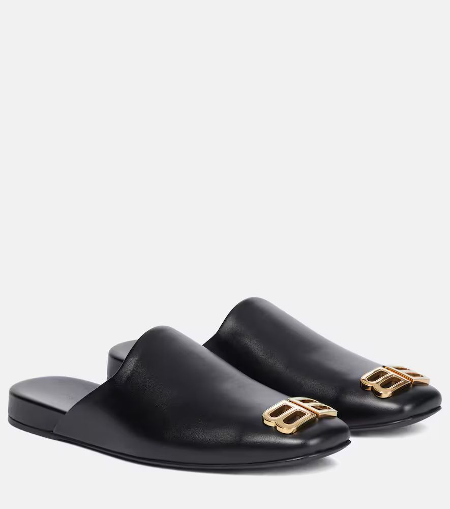 Balenciaga Cosy BB leather slippers | Mytheresa (US/CA)