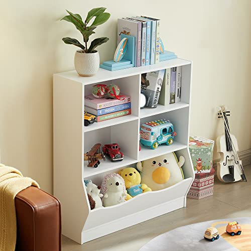 TOYMATE Toy Organizers and Storage, Kids Bookshelf and Bookcase for Playroom, Bedroom, Reading Nook, Toddler's Room, Nursery, White | Amazon (US)