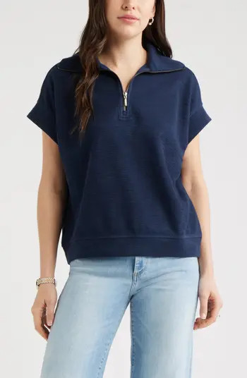Short Sleeve Quarter Zip Sweatshirt | Nordstrom