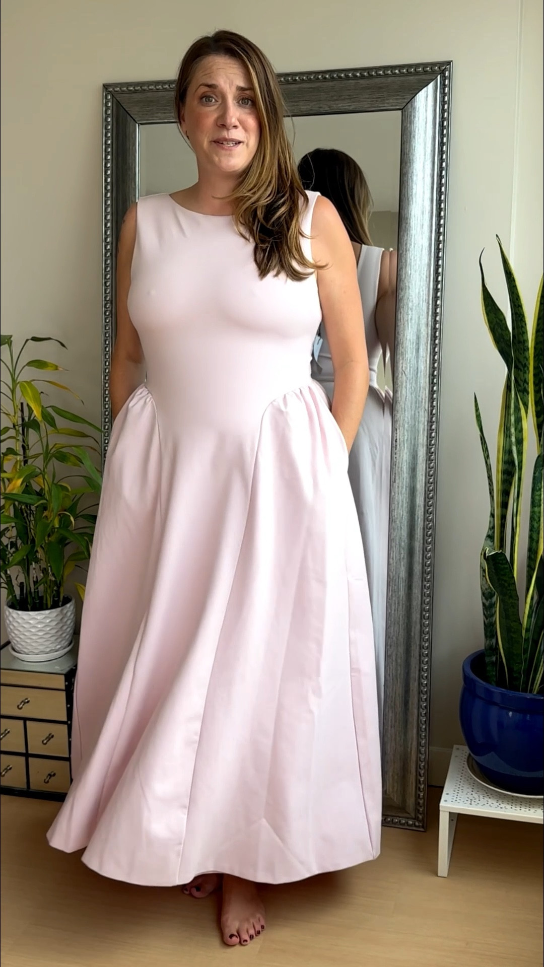 Address with pockets that doesn’t need a bra! I’m in the size large comes in pink brown and black  

#LTKwedding #LTKfall #LTKdresses