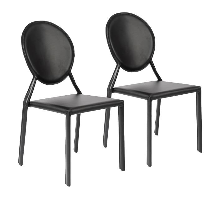 Layne Faux Leather Dining Chair, Set of 2 | Pottery Barn (US)