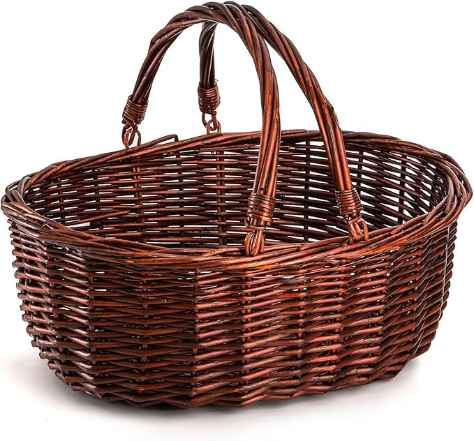 Dicunoy Wicker Picnic Basket with Handle, Large Empty Gift Basket to fill, Open Top Market Harves... | Amazon (US)
