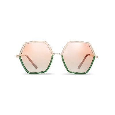 Oversized Geometric Colorblock Sunglasses - Tabitha Brown for Target Green/Pink | Target