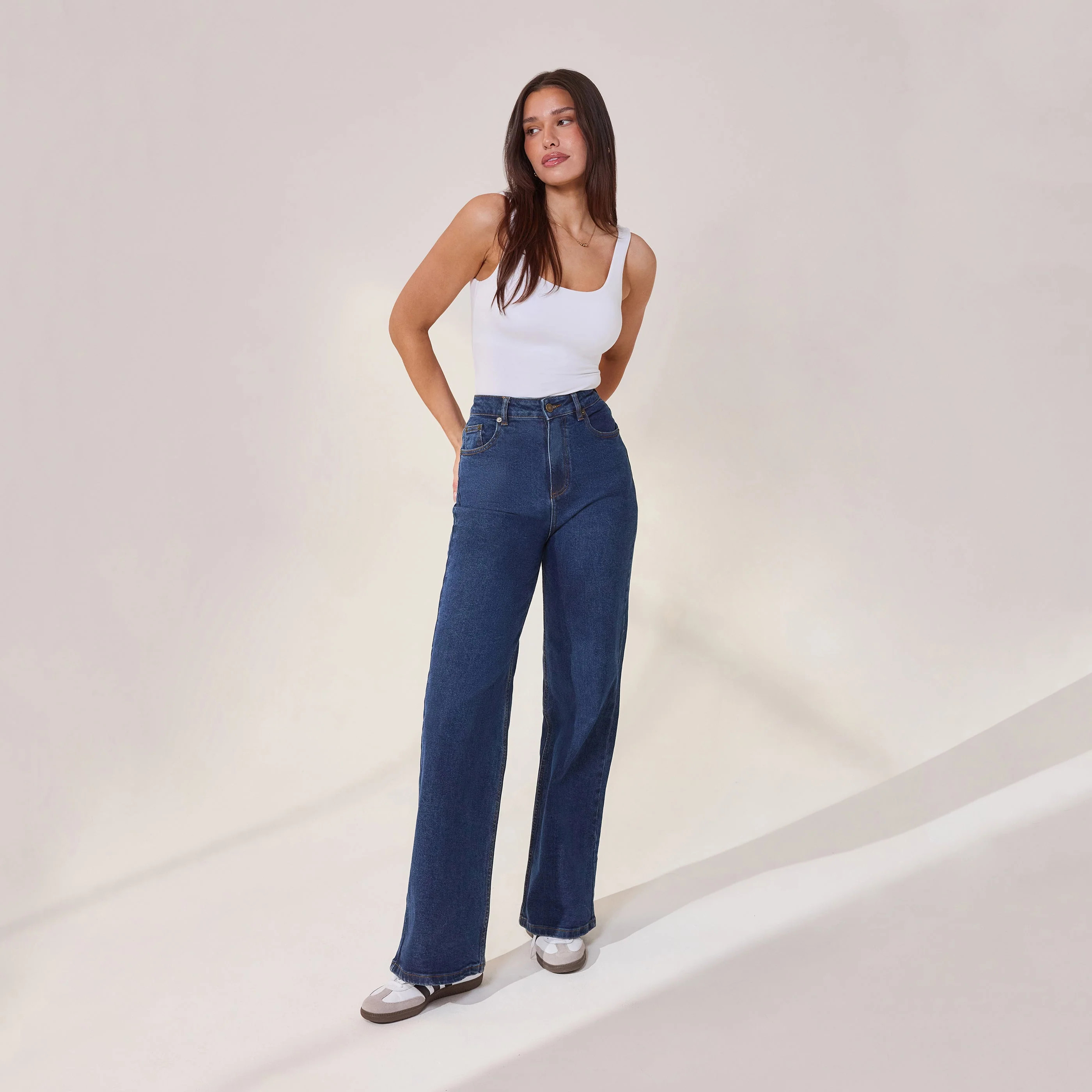 Wide Leg Jeans | Dark Blue | LOVALL