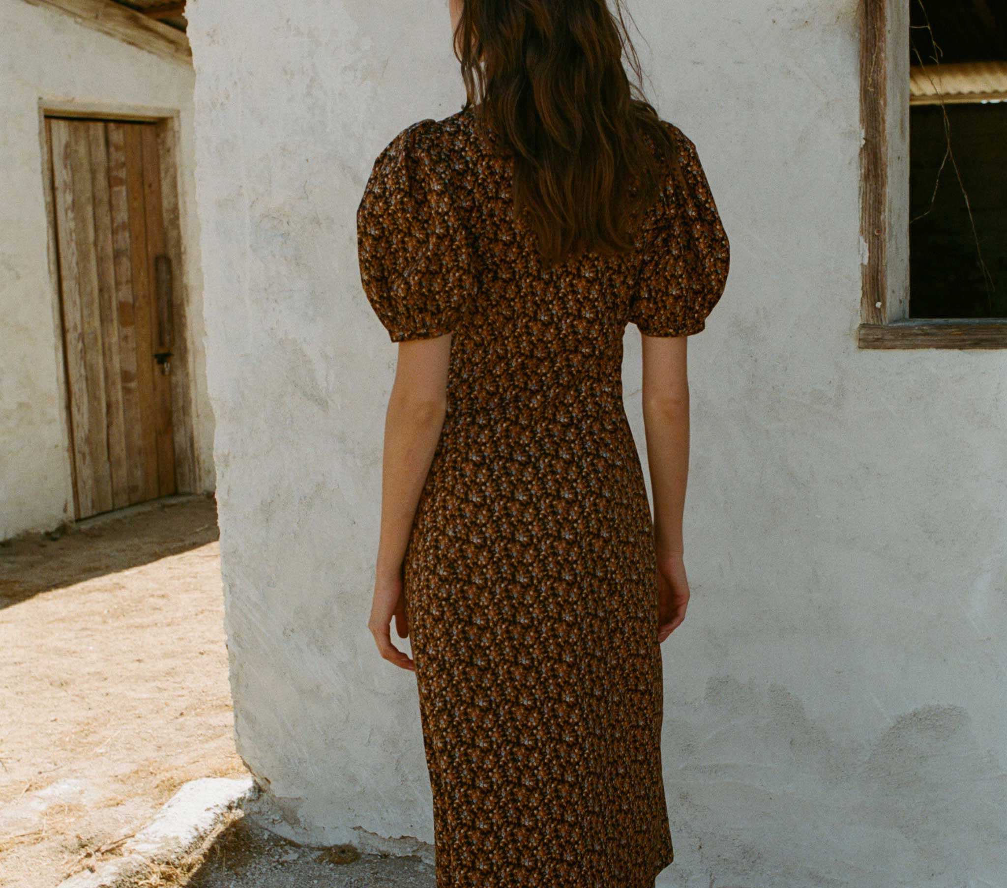 BLAIR DRESS -- NOIR FLEURS D'AVIGNON | DOEN