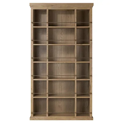 Alistair Worn Oak Bookcase | Kathy Kuo Home