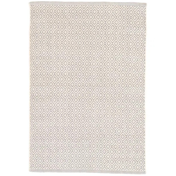 Lattice Geometric Handmade Flatweave Cotton Beige Area Rug | Wayfair North America