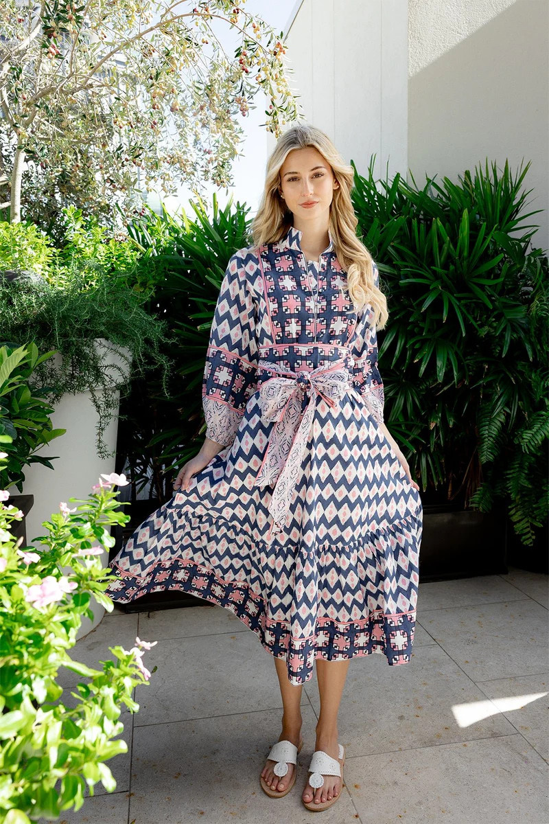 SUE SARTOR Flounce | Bubble/Navy Ikat | SUE SARTOR