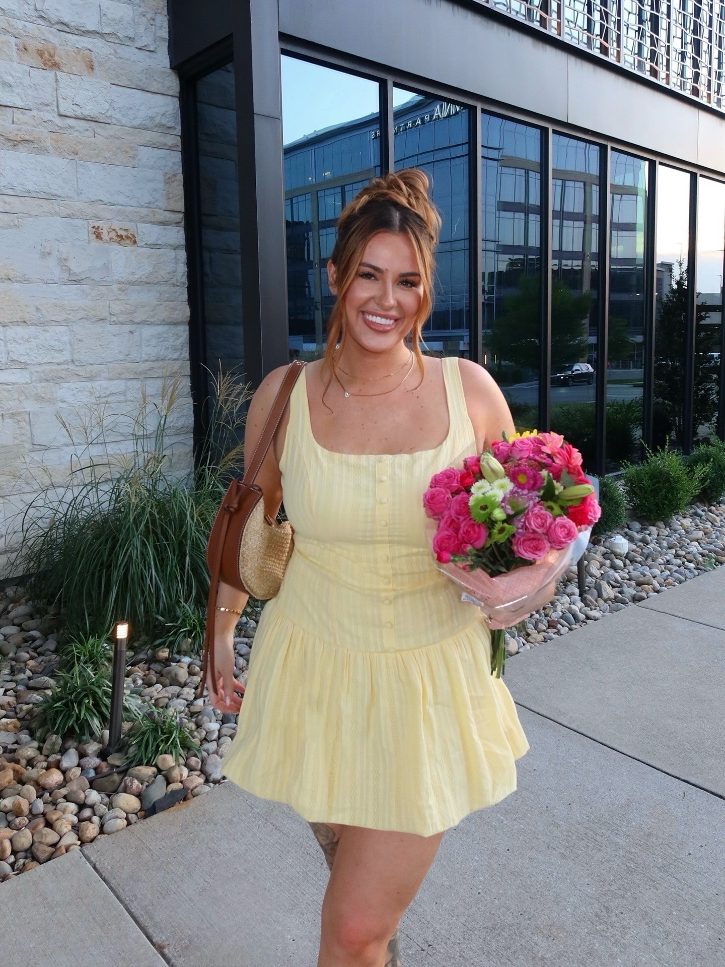 Butter yellow summer dress wearing large 💛