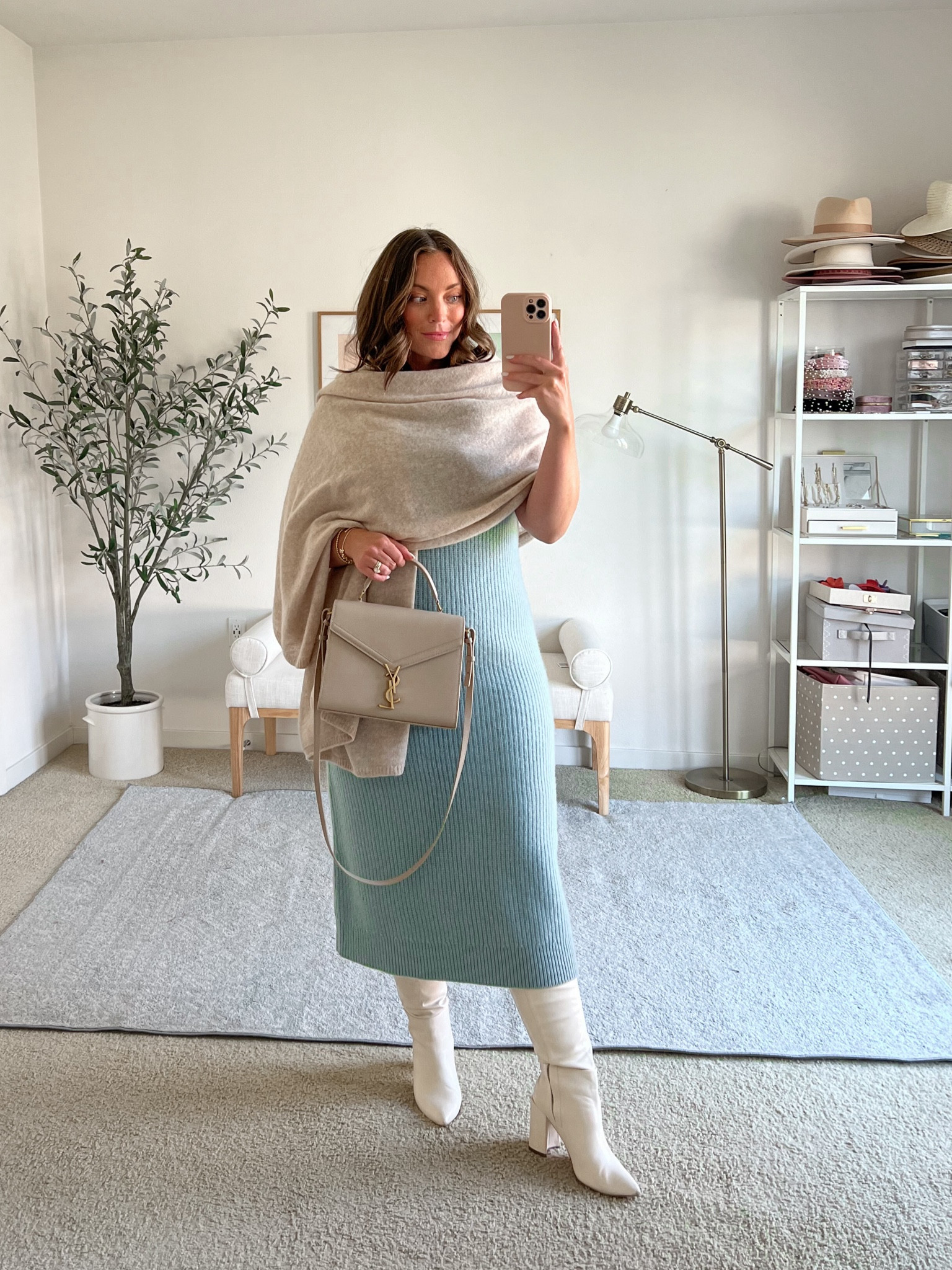 Love this cashmere and wool ribbed sweater dress, wearing a medium! It’s the most beautiful green blue color!

This cashmere scarf is something I wear nonstop. Such a beautiful staple, great gift idea🩷

#LTKMidsize #LTKSummerSales #LTKxNSale