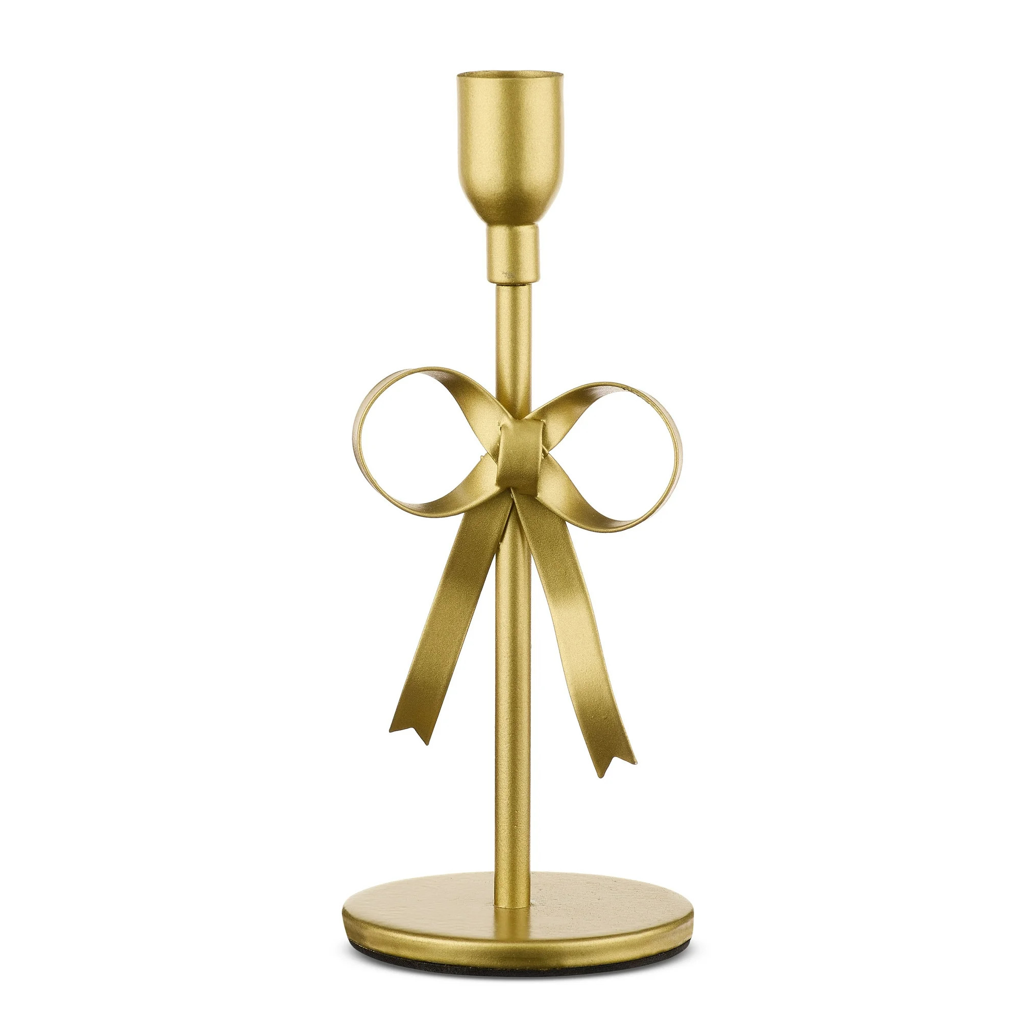 Metal Bow Taper Candle Holder, Gold, 8", Valentine's Day by Way To Celebrate | Walmart (US)