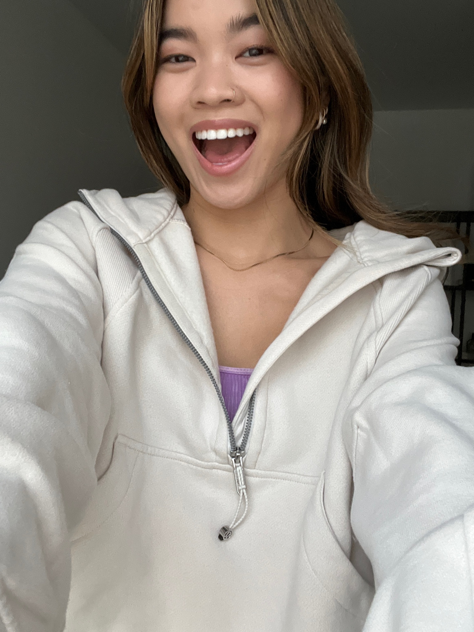 Lululemon Scuba in white opal! Wearing XS/S #lululemon

#LTKSeasonal #LTKsalealert