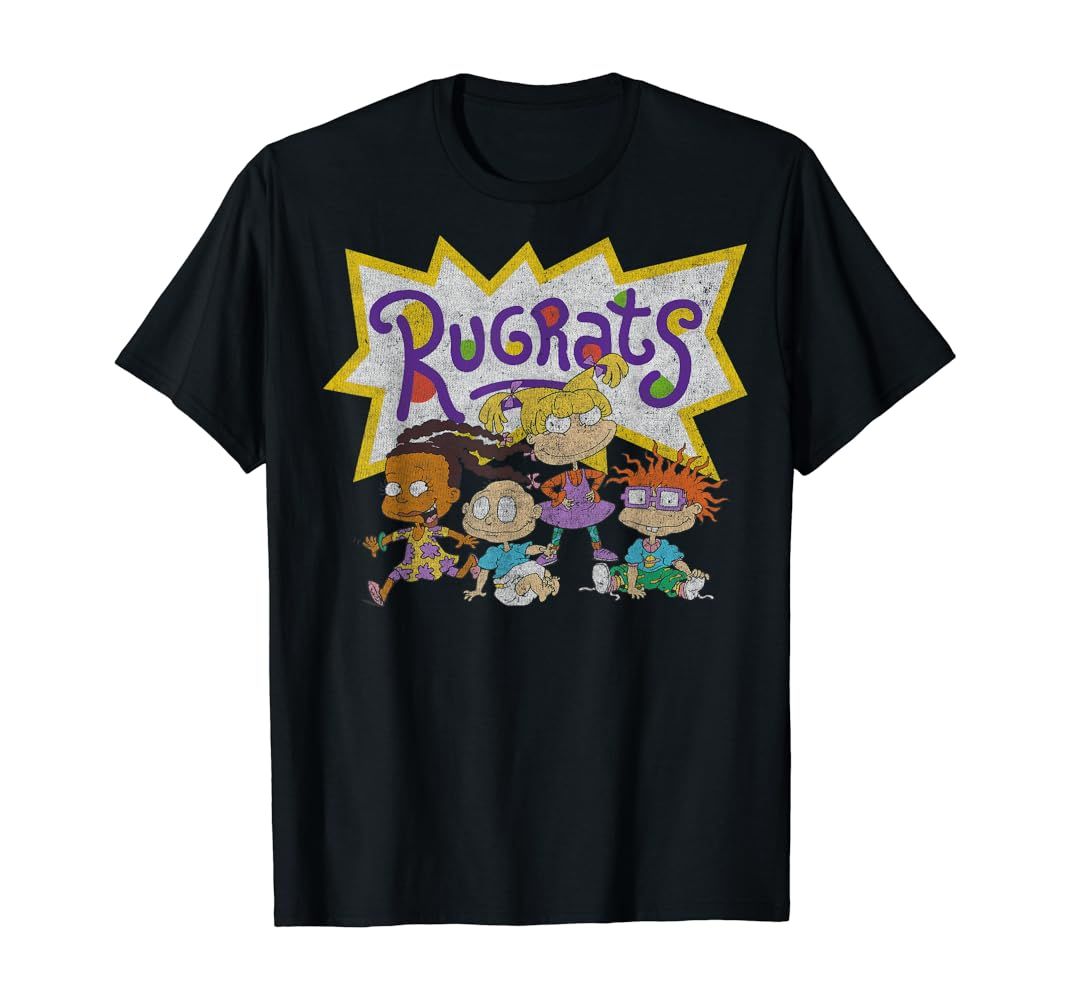 Nickelodeon Rugrats Vintage Group Shot Logo T-Shirt | Amazon (US)