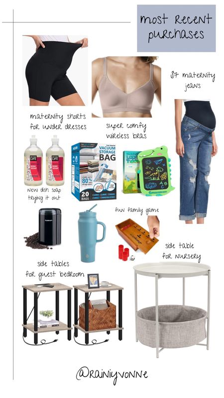 ✨MOST RECENT PURCHASES✨
Home decor, guest bedroom, nursery, water bottle, maternity, maternity clothes, mom to be, biker shorts, bras, wireless bras, family games, board games, coffee grinder, home appliances, tables, gifts for toddler, storage, cleaning supplies, cleaning products 

#LTKsalealert #LTKfamily #LTKFind
