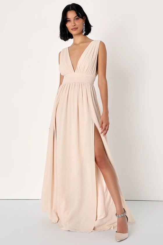 Heavenly Hues Cream Maxi Dress | Lulus (US)