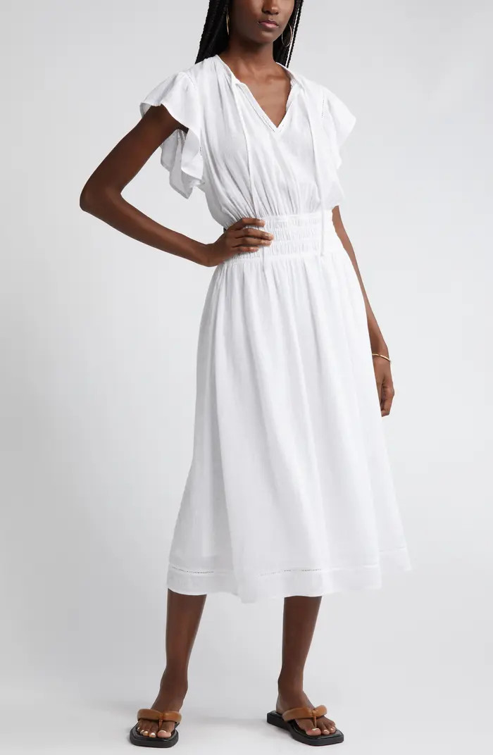Iona Linen Blend Midi Dress | Nordstrom