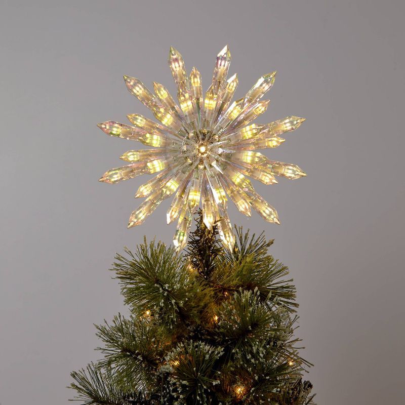14" LED Acrylic Starburst Christmas Tree Topper Warm White Lights - Wondershop™ | Target