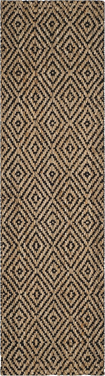 SAFAVIEH Natural Fiber Collection 2'3" x 8' Black NF181C Handmade Premium Jute Runner Rug | Amazon (US)