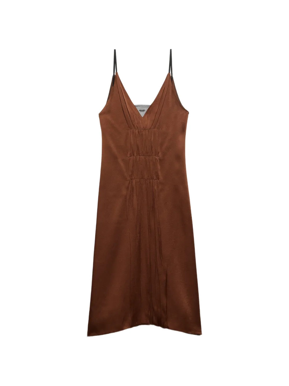 Prada satin crepe dress - Brown | Farfetch Global